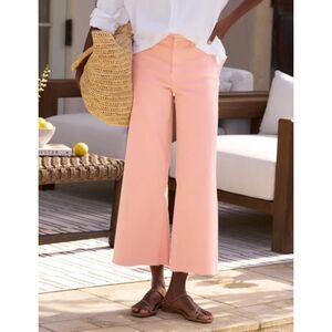 Frank & Eileen Galway Pant Jean Size 32 Peach Pink Cropped Wide Leg Gaucho